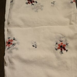 Floral Embroidered White Fabric